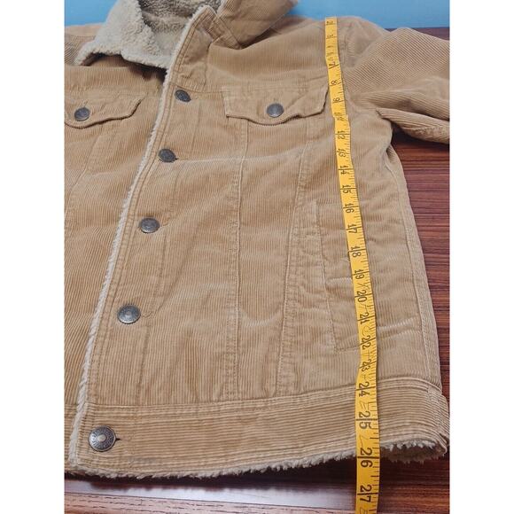 Aeropostale Womens Size Small Corduroy Y2K Jacket Brown Fuax Fur Trim - Picture 6 of 8